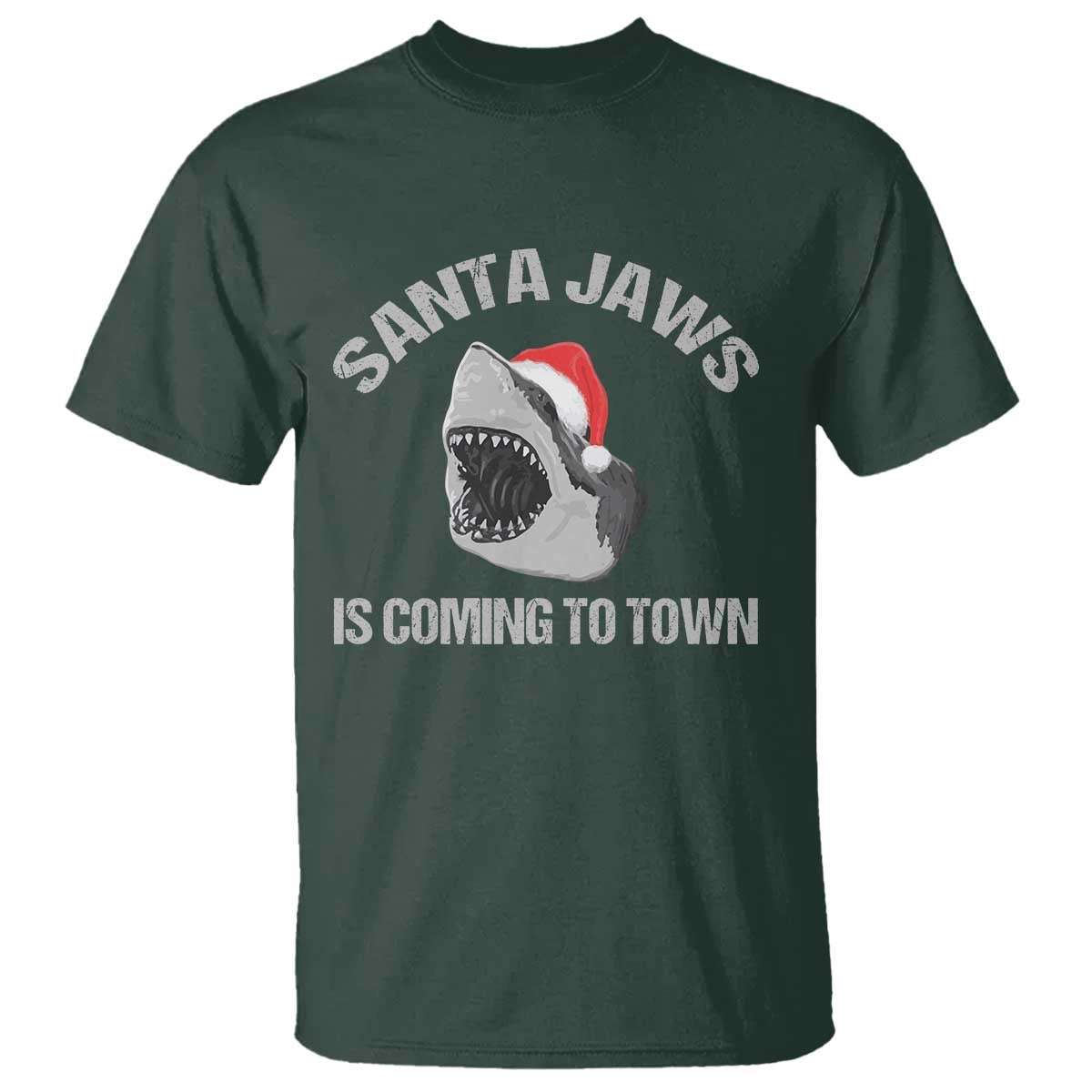 funny-shark-christmas-t-shirt-santa-jaws-is-coming-town