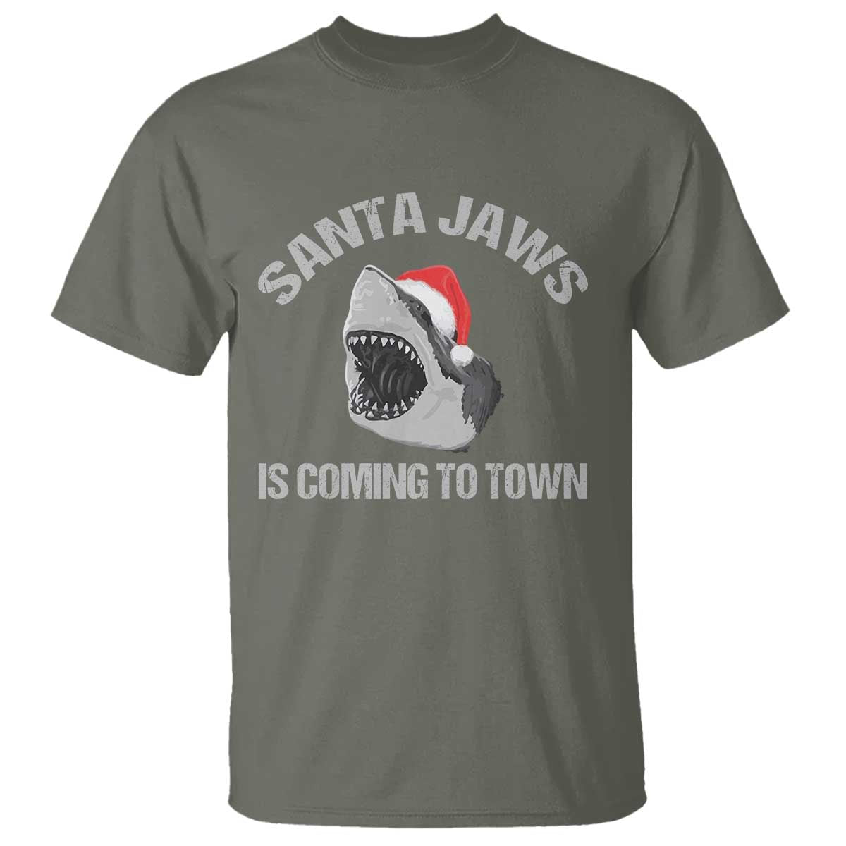 funny-shark-christmas-t-shirt-santa-jaws-is-coming-town