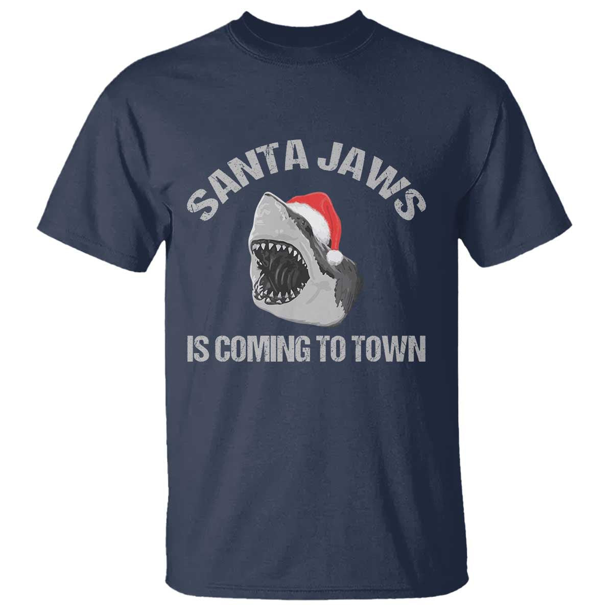 funny-shark-christmas-t-shirt-santa-jaws-is-coming-town