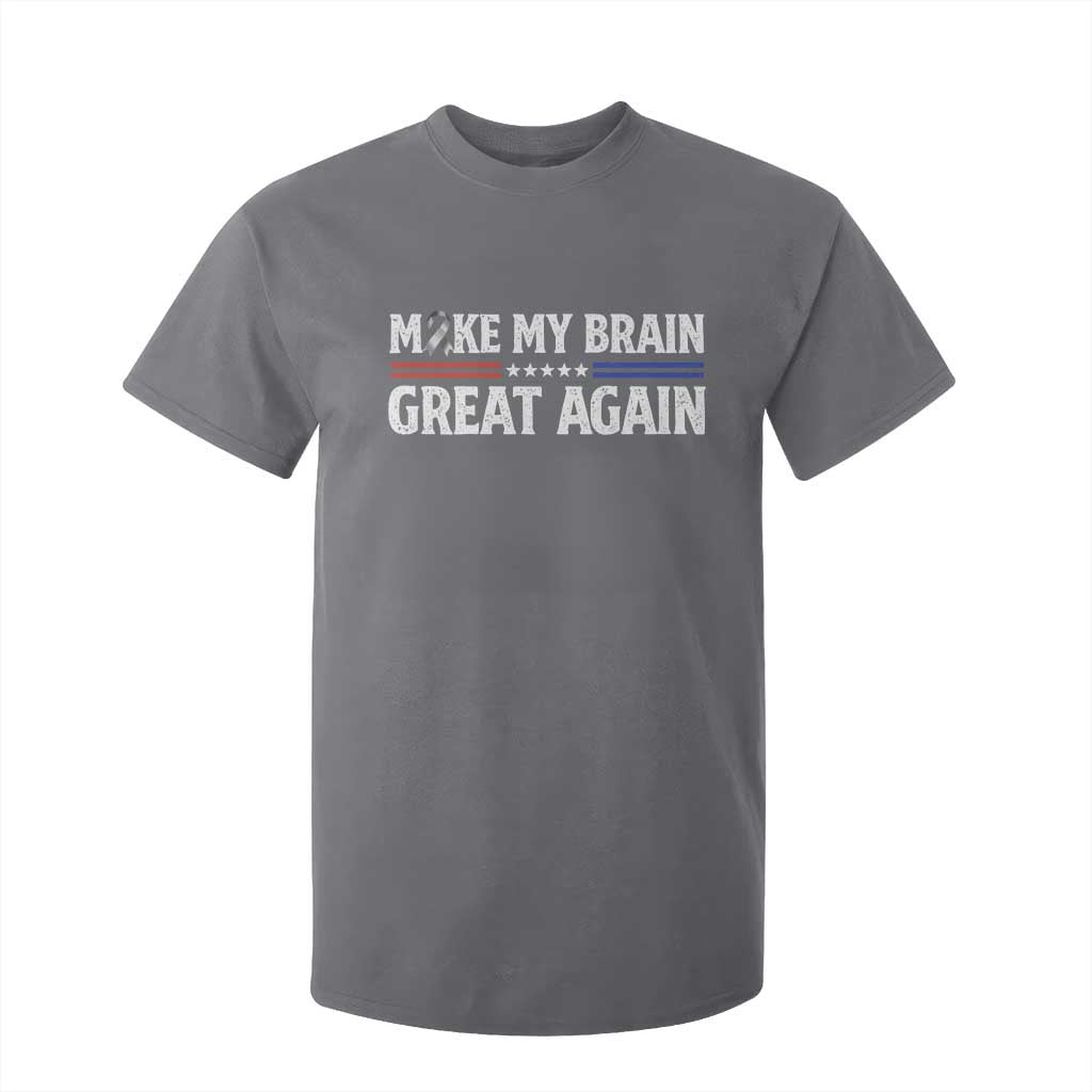 Funny Brain Surgery Recovery T Shirt For Kid Make My Brain Great Again Gray Ribbon