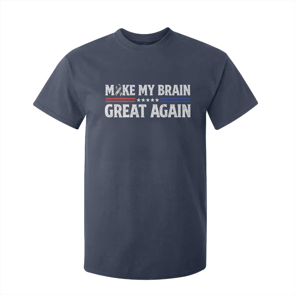 Funny Brain Surgery Recovery T Shirt For Kid Make My Brain Great Again Gray Ribbon