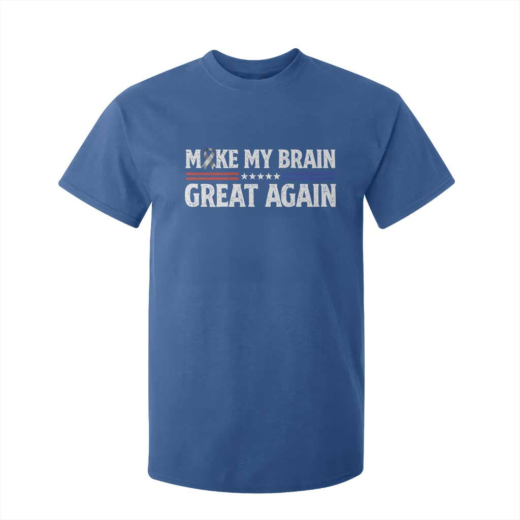 Funny Brain Surgery Recovery T Shirt For Kid Make My Brain Great Again Gray Ribbon