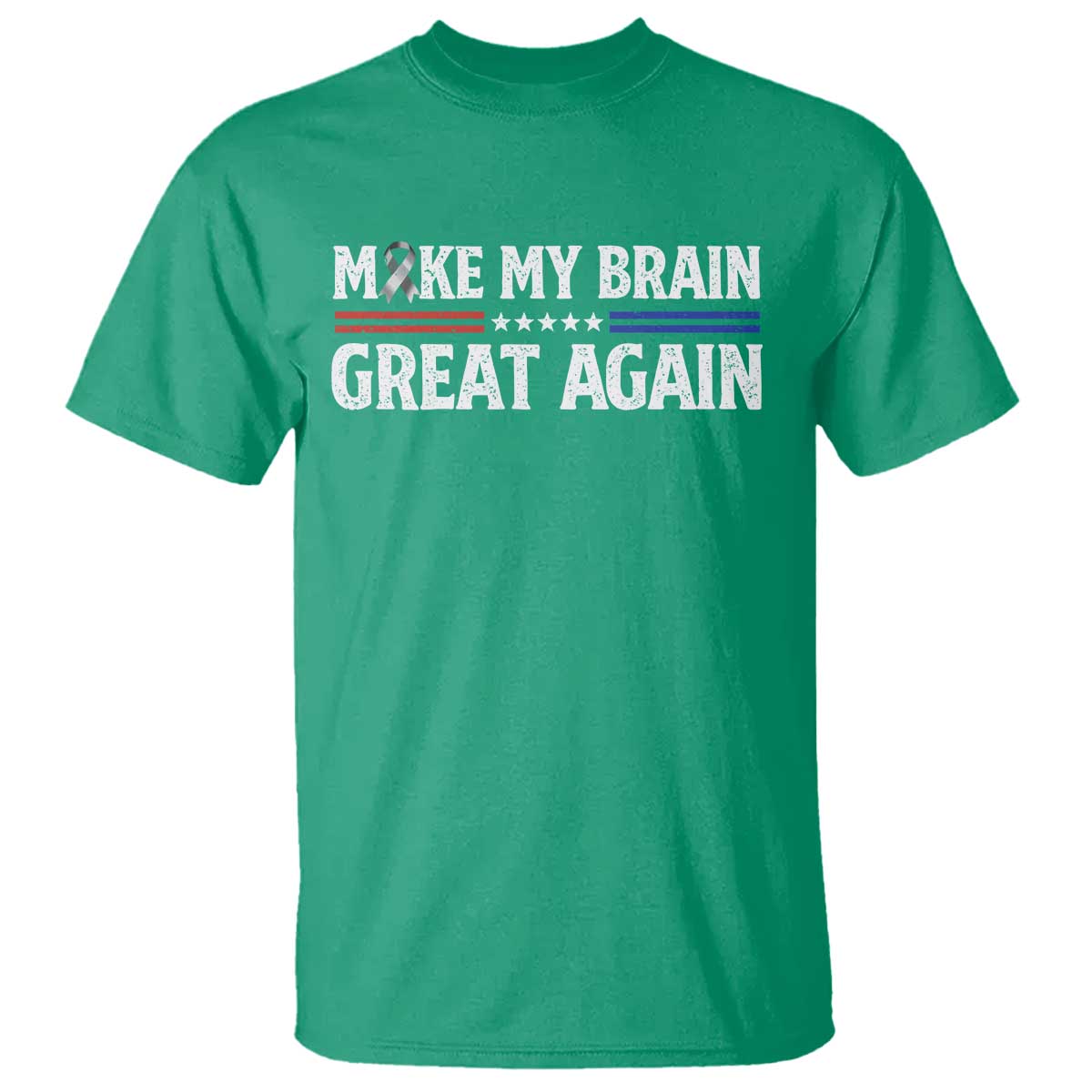 Funny Brain Surgery Recovery T Shirt Make My Brain Great Again Gray Ribbon