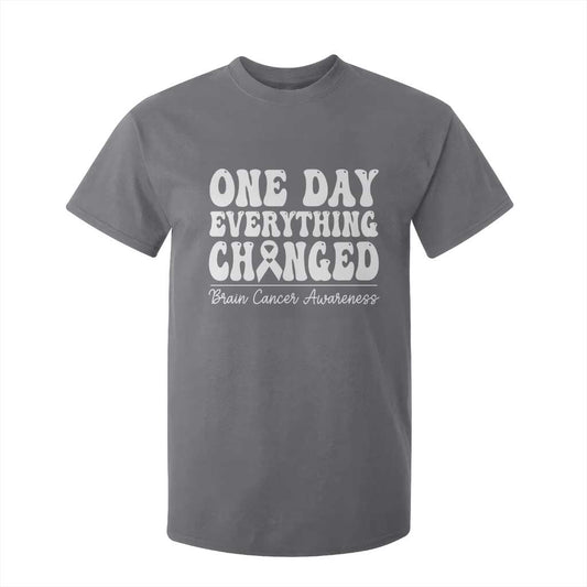 Brain Cancer Support T Shirt For Kid Fight Brain Tumor Cure Groovy