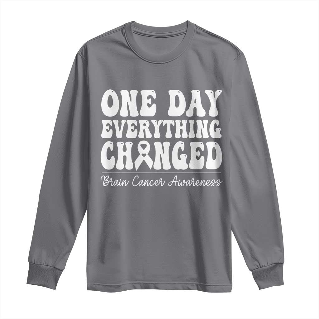 Brain Cancer Support Long Sleeve Shirt Fight Brain Tumor Cure Groovy