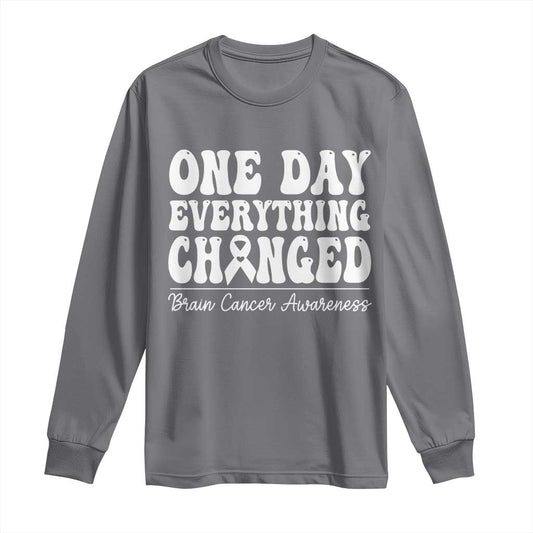 Brain Cancer Support Long Sleeve Shirt Fight Brain Tumor Cure Groovy