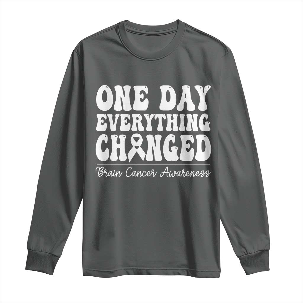 Brain Cancer Support Long Sleeve Shirt Fight Brain Tumor Cure Groovy