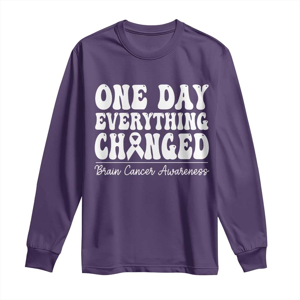 Brain Cancer Support Long Sleeve Shirt Fight Brain Tumor Cure Groovy