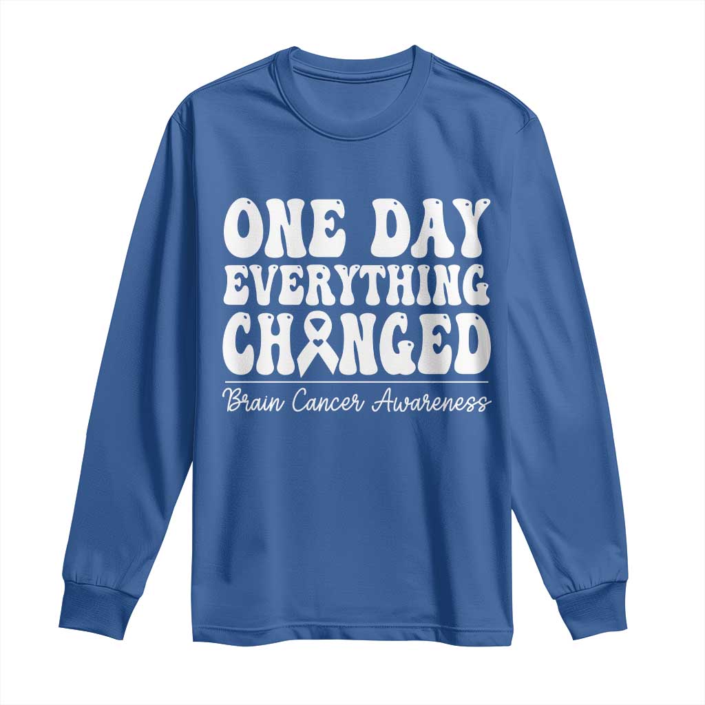 Brain Cancer Support Long Sleeve Shirt Fight Brain Tumor Cure Groovy