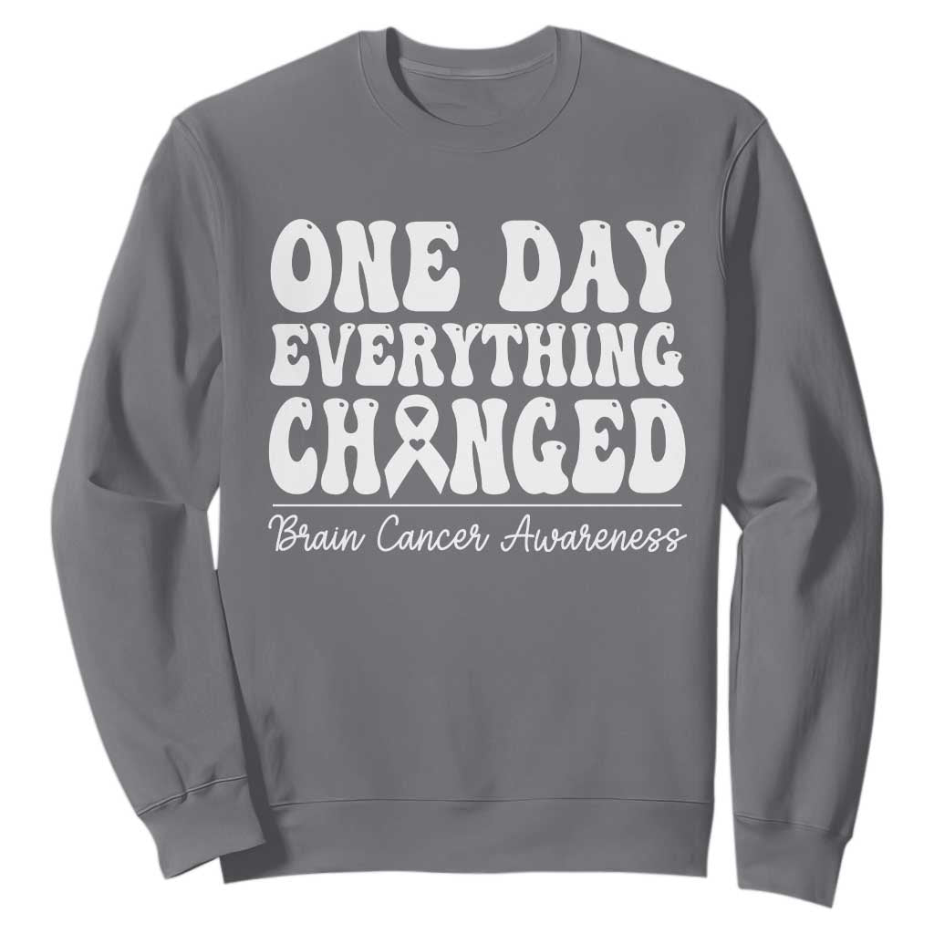 Brain Cancer Support Sweatshirt Fight Brain Tumor Cure Groovy
