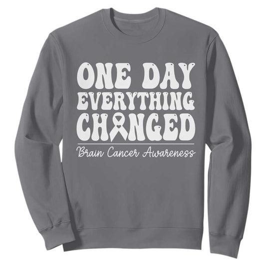 Brain Cancer Support Sweatshirt Fight Brain Tumor Cure Groovy