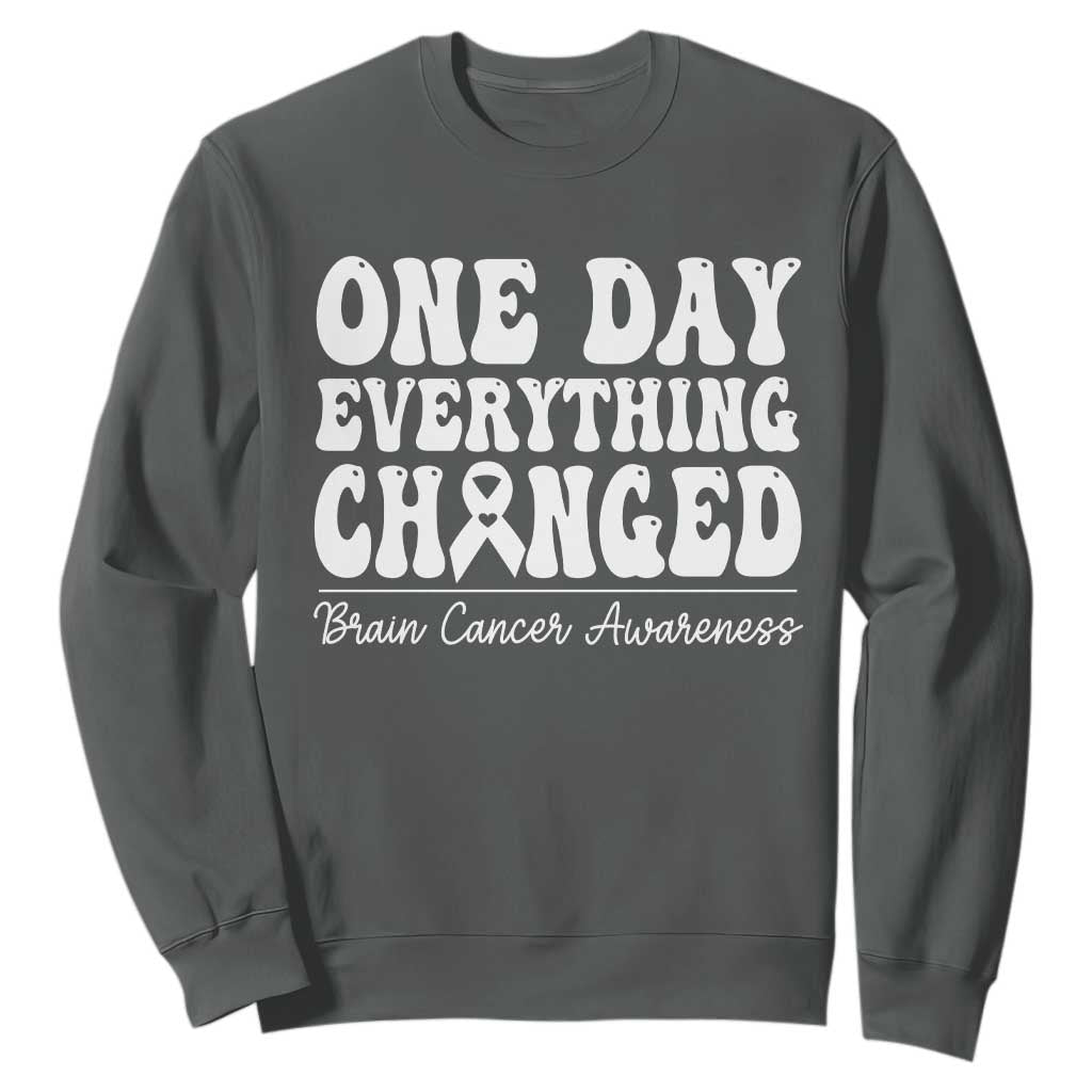 Brain Cancer Support Sweatshirt Fight Brain Tumor Cure Groovy