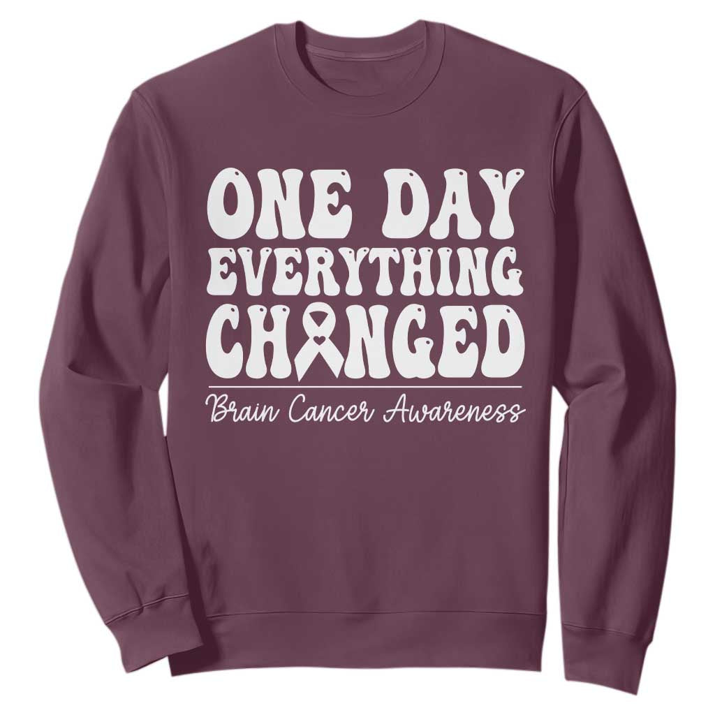Brain Cancer Support Sweatshirt Fight Brain Tumor Cure Groovy