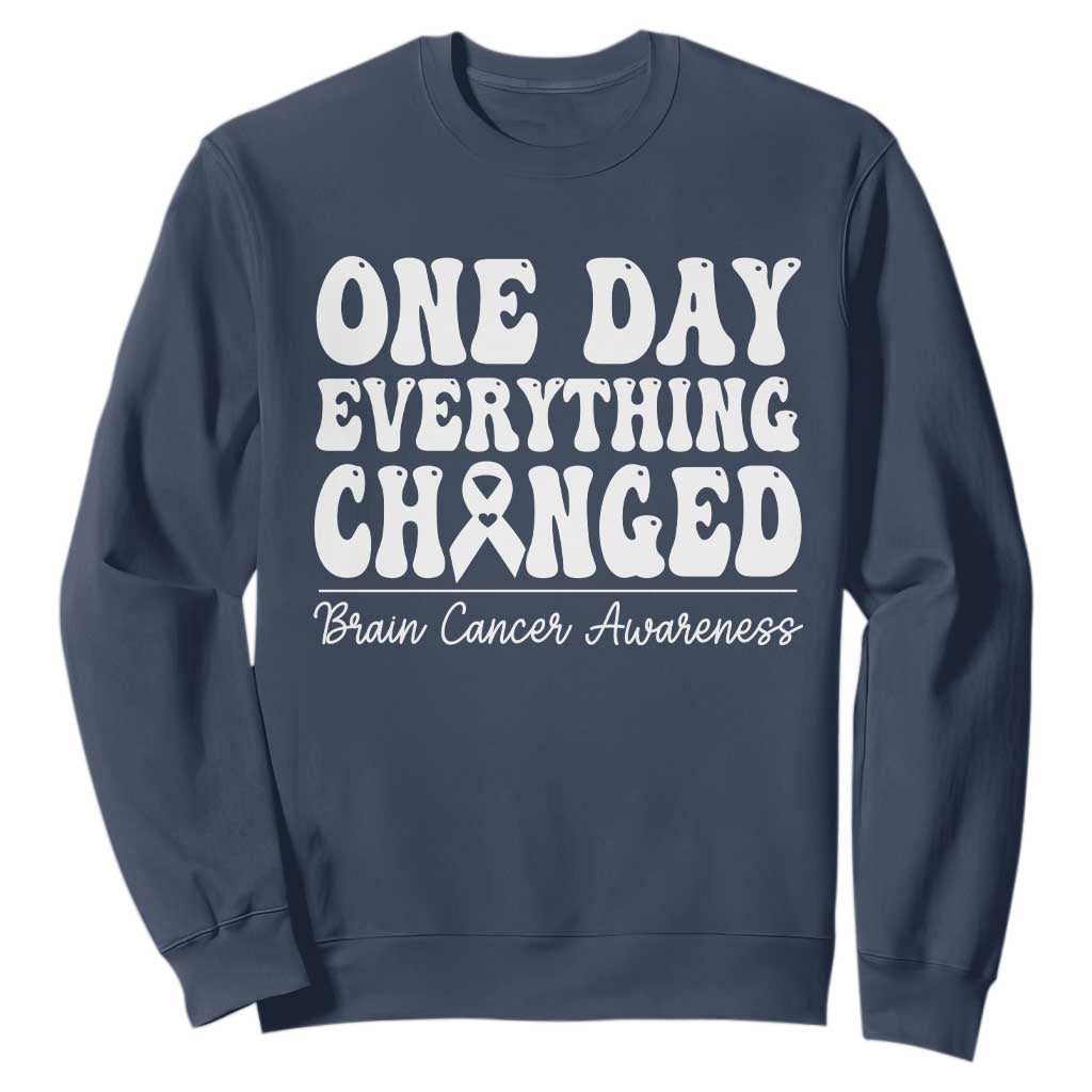 Brain Cancer Support Sweatshirt Fight Brain Tumor Cure Groovy