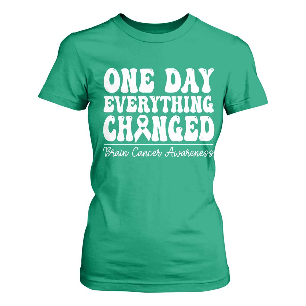 Brain Cancer Support T Shirt For Women Fight Brain Tumor Cure Groovy