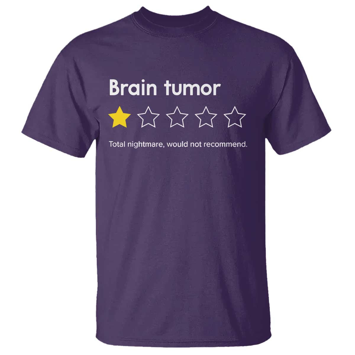 Brain Tumor T Shirt One Star Would Not Recommend Brain Cancer Support