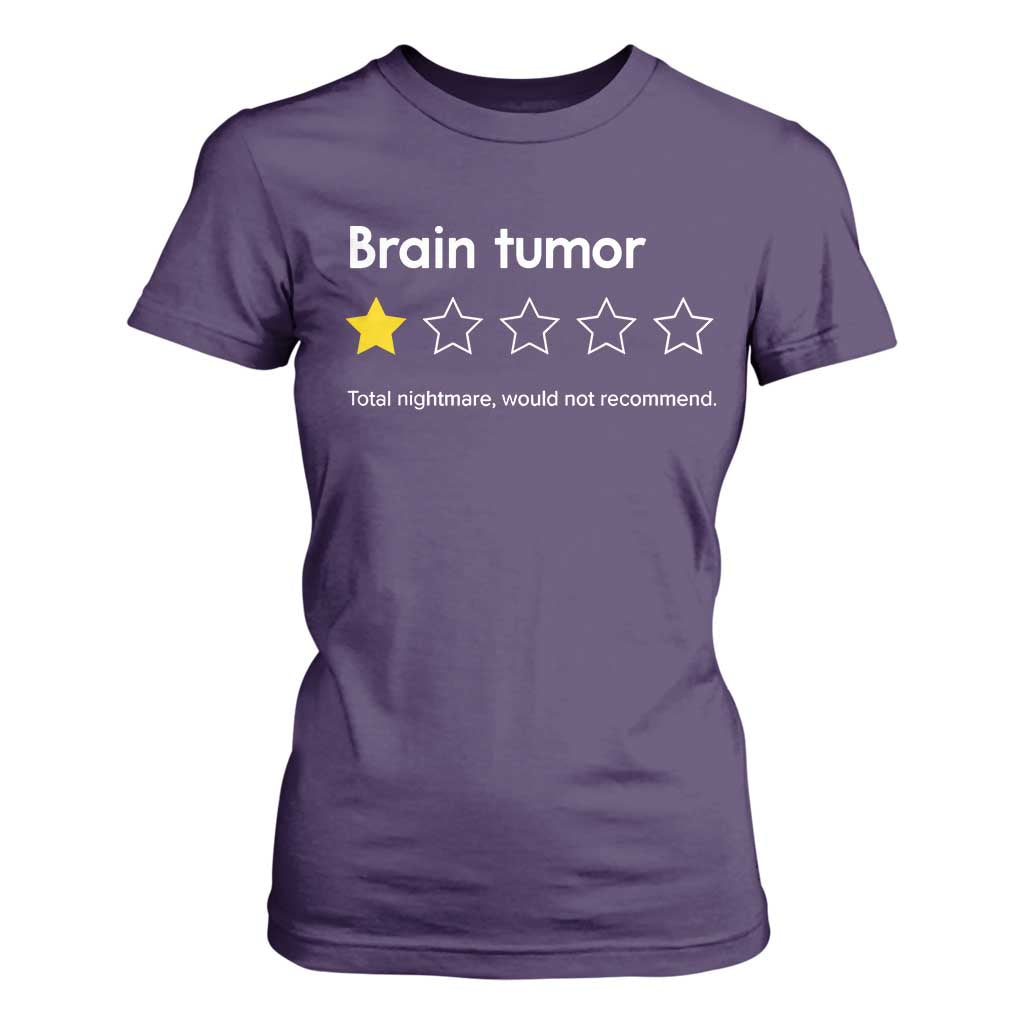 Brain Tumor T Shirt For Women One Star Would Not Recommend Brain Cancer Support