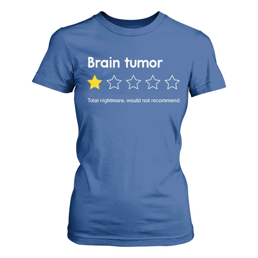Brain Tumor T Shirt For Women One Star Would Not Recommend Brain Cancer Support