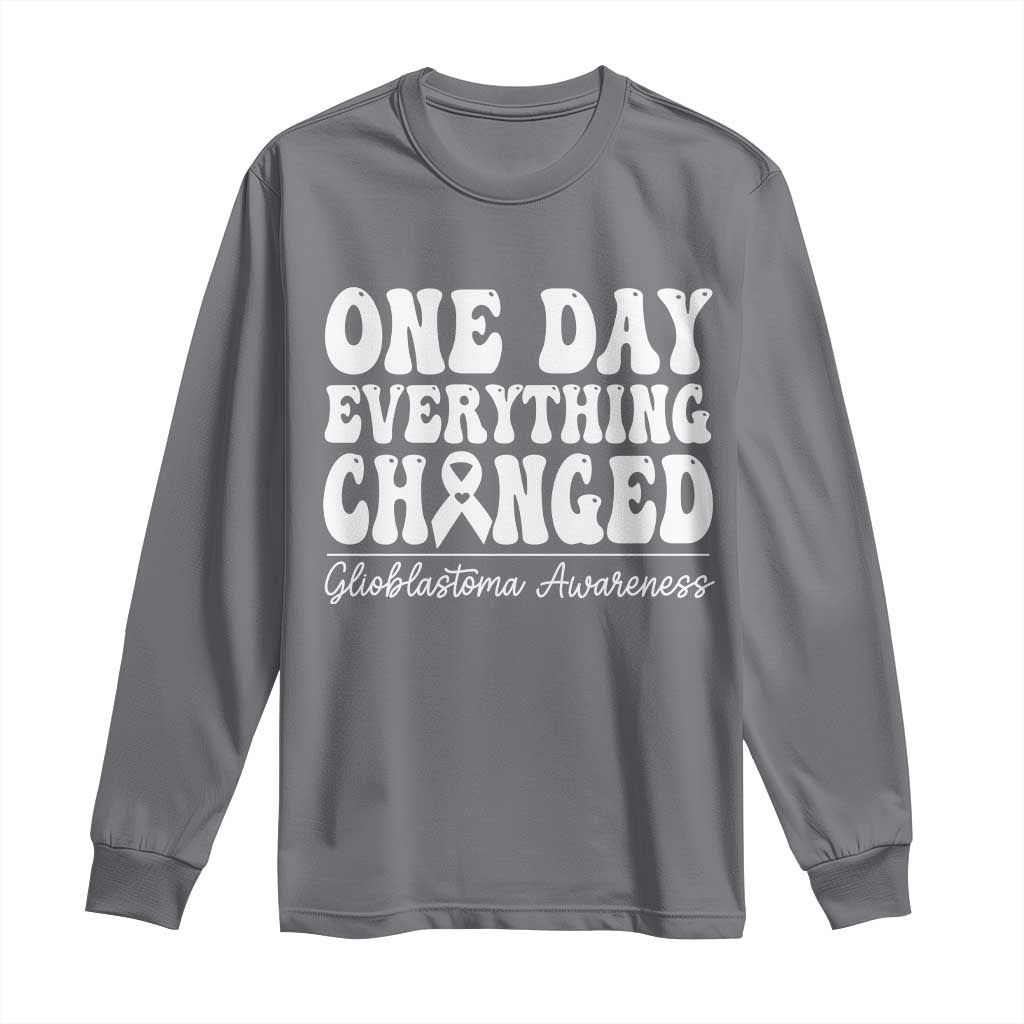 Glioblastoma Support Long Sleeve Shirt Fight Brain Tumor Cure Groovy