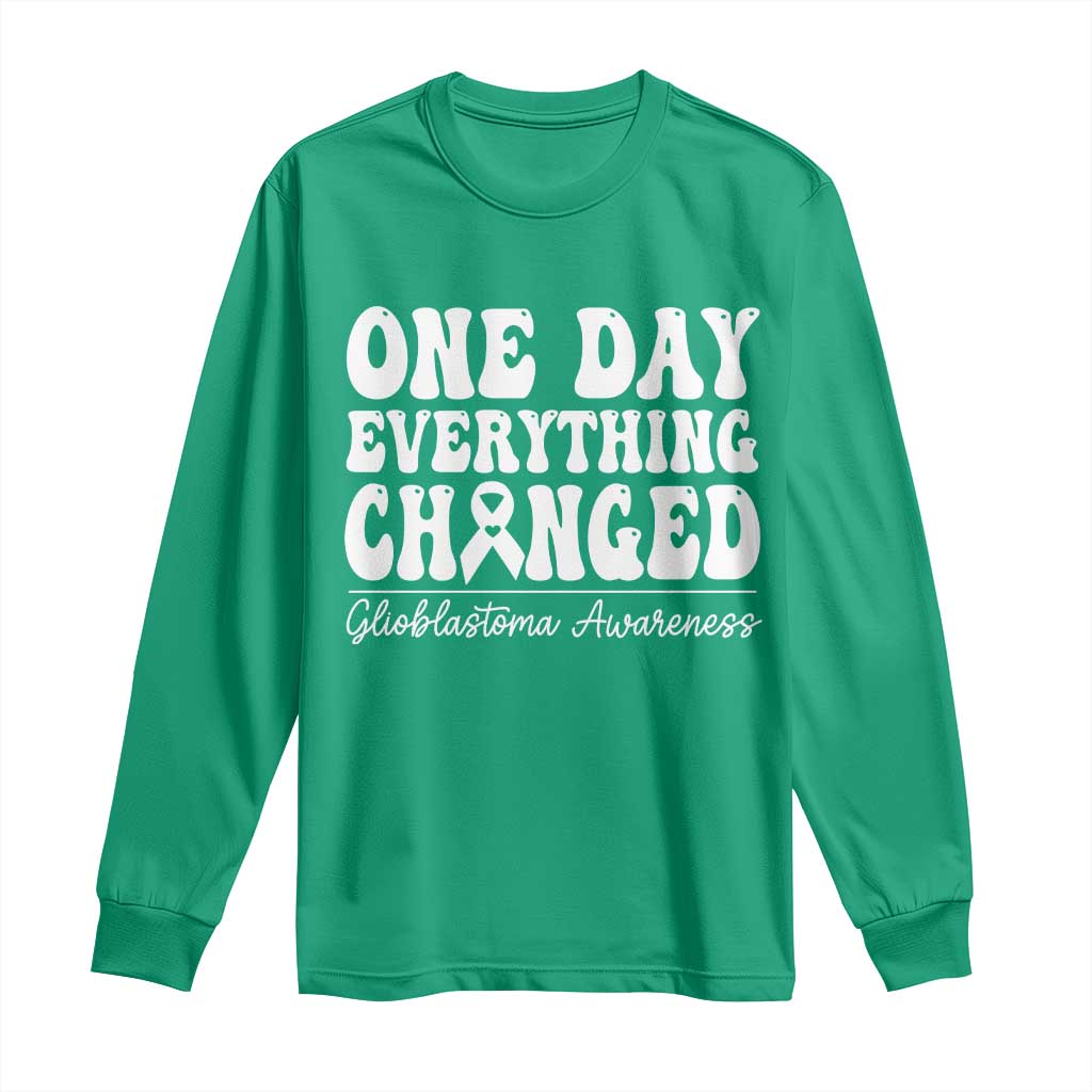 Glioblastoma Support Long Sleeve Shirt Fight Brain Tumor Cure Groovy