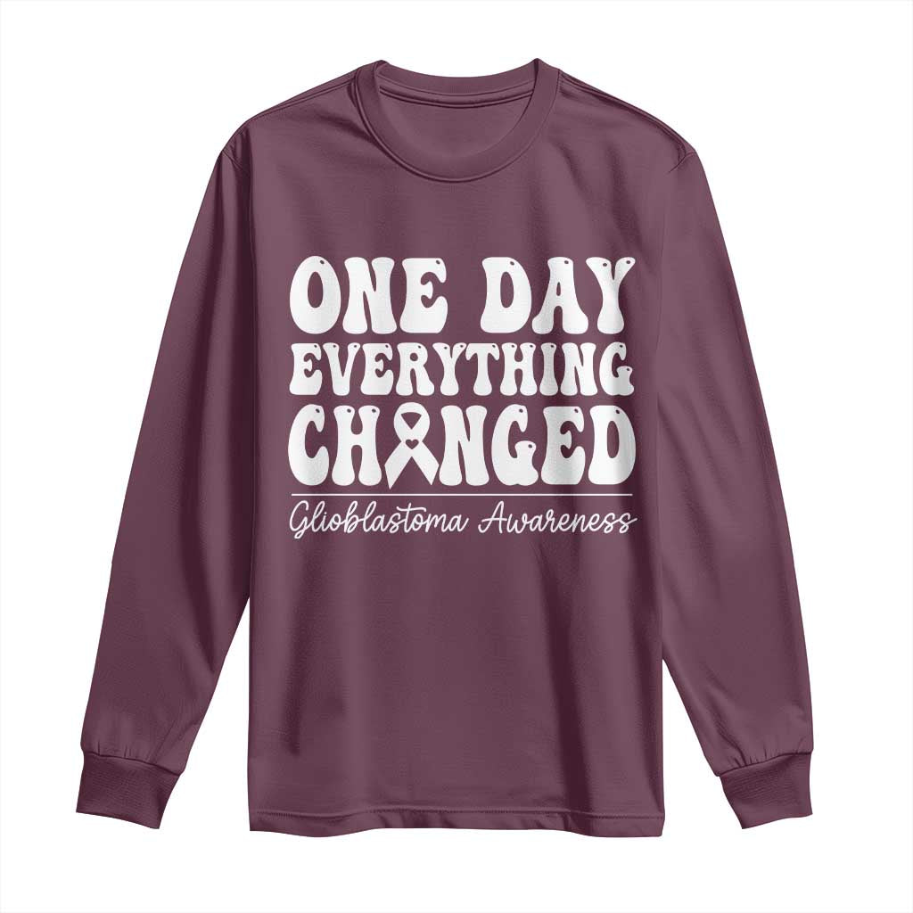 Glioblastoma Support Long Sleeve Shirt Fight Brain Tumor Cure Groovy