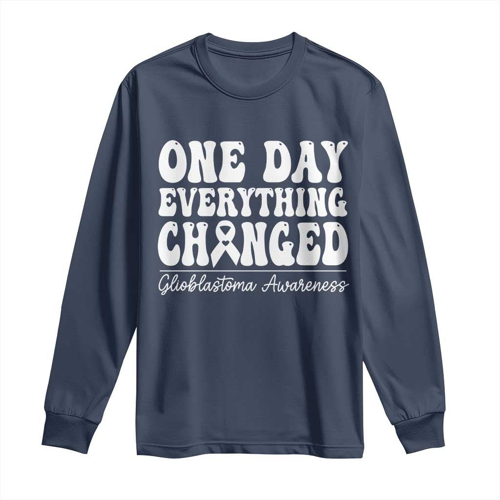 Glioblastoma Support Long Sleeve Shirt Fight Brain Tumor Cure Groovy