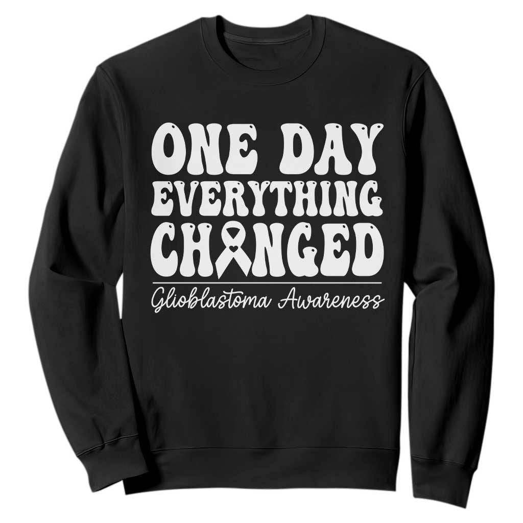Glioblastoma Support Sweatshirt Fight Brain Tumor Cure Groovy