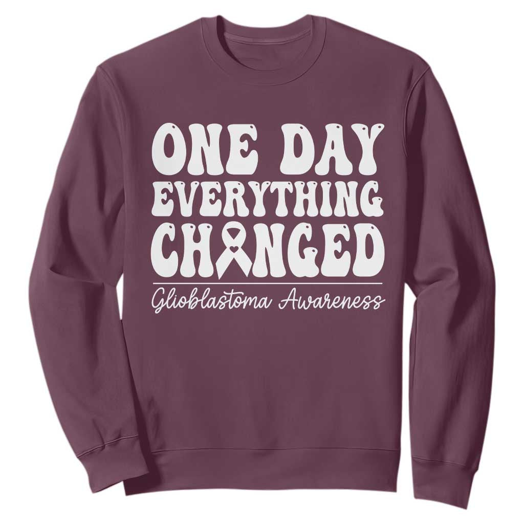 Glioblastoma Support Sweatshirt Fight Brain Tumor Cure Groovy