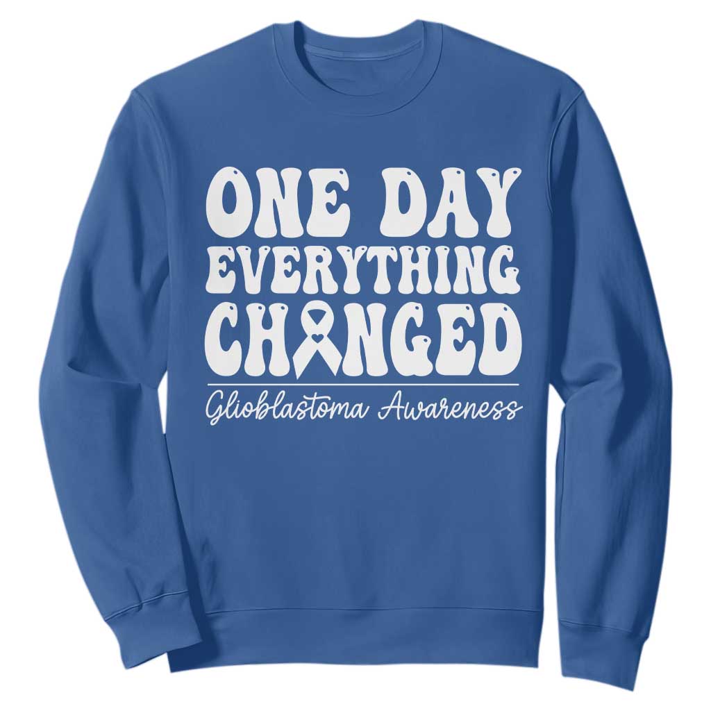 Glioblastoma Support Sweatshirt Fight Brain Tumor Cure Groovy