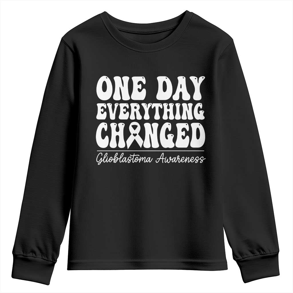 Glioblastoma Support Youth Sweatshirt Fight Brain Tumor Cure Groovy