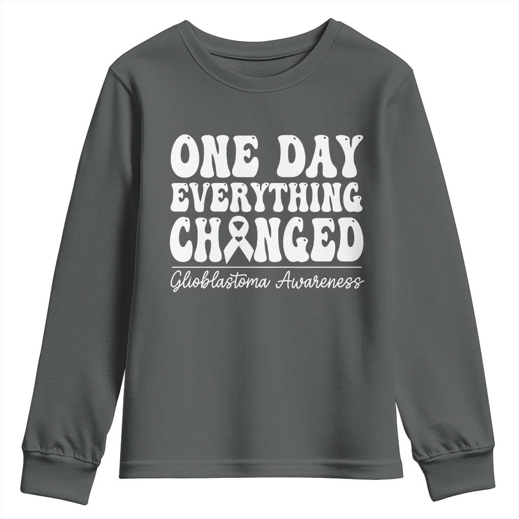 Glioblastoma Support Youth Sweatshirt Fight Brain Tumor Cure Groovy