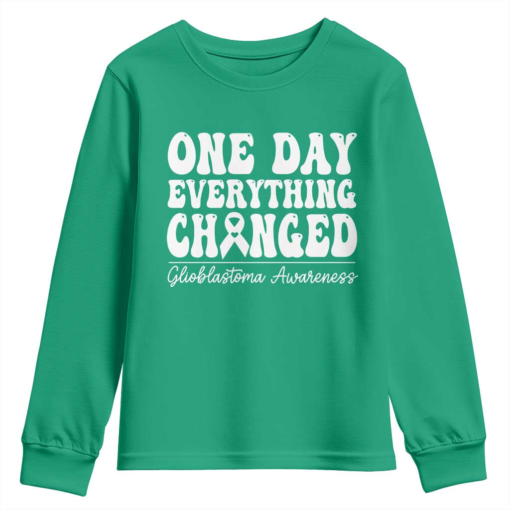 Glioblastoma Support Youth Sweatshirt Fight Brain Tumor Cure Groovy
