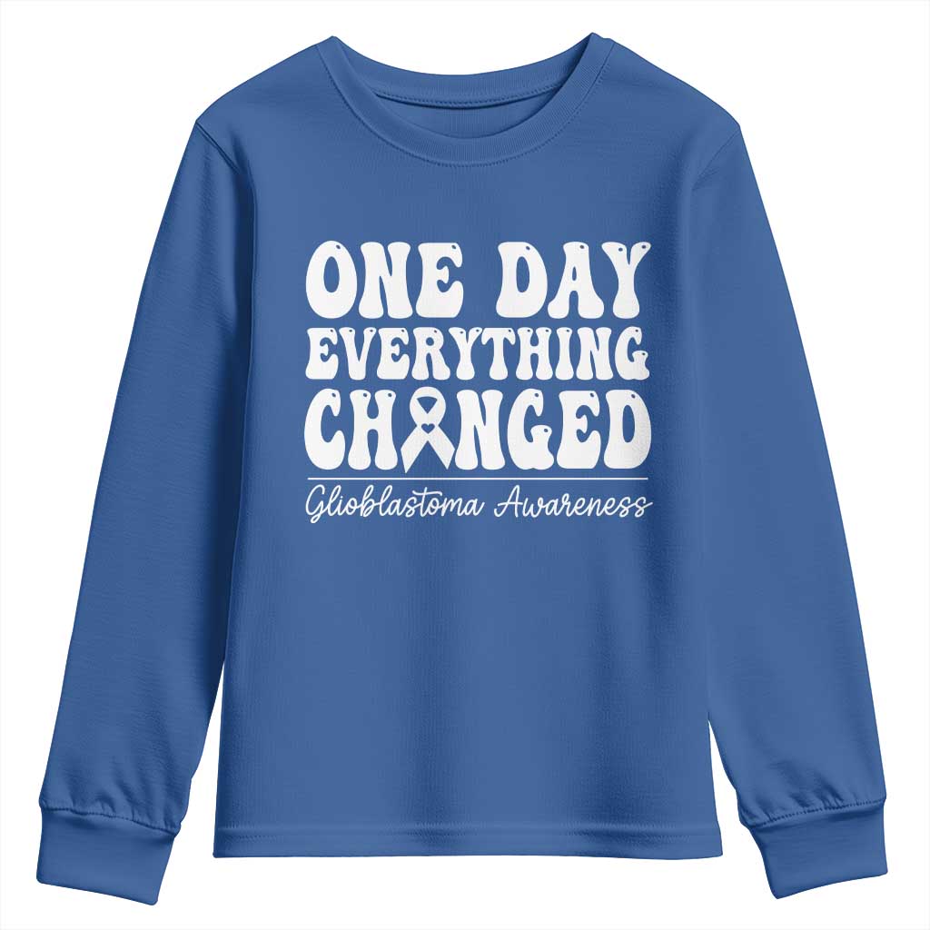 Glioblastoma Support Youth Sweatshirt Fight Brain Tumor Cure Groovy