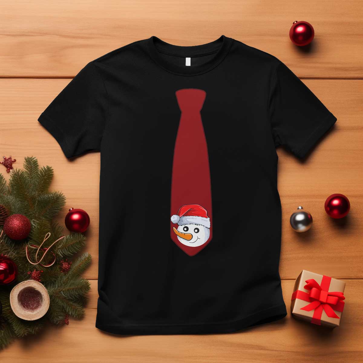 funny-christmas-t-shirt-tie-with-snowman-for-family-matching-ugly-gift