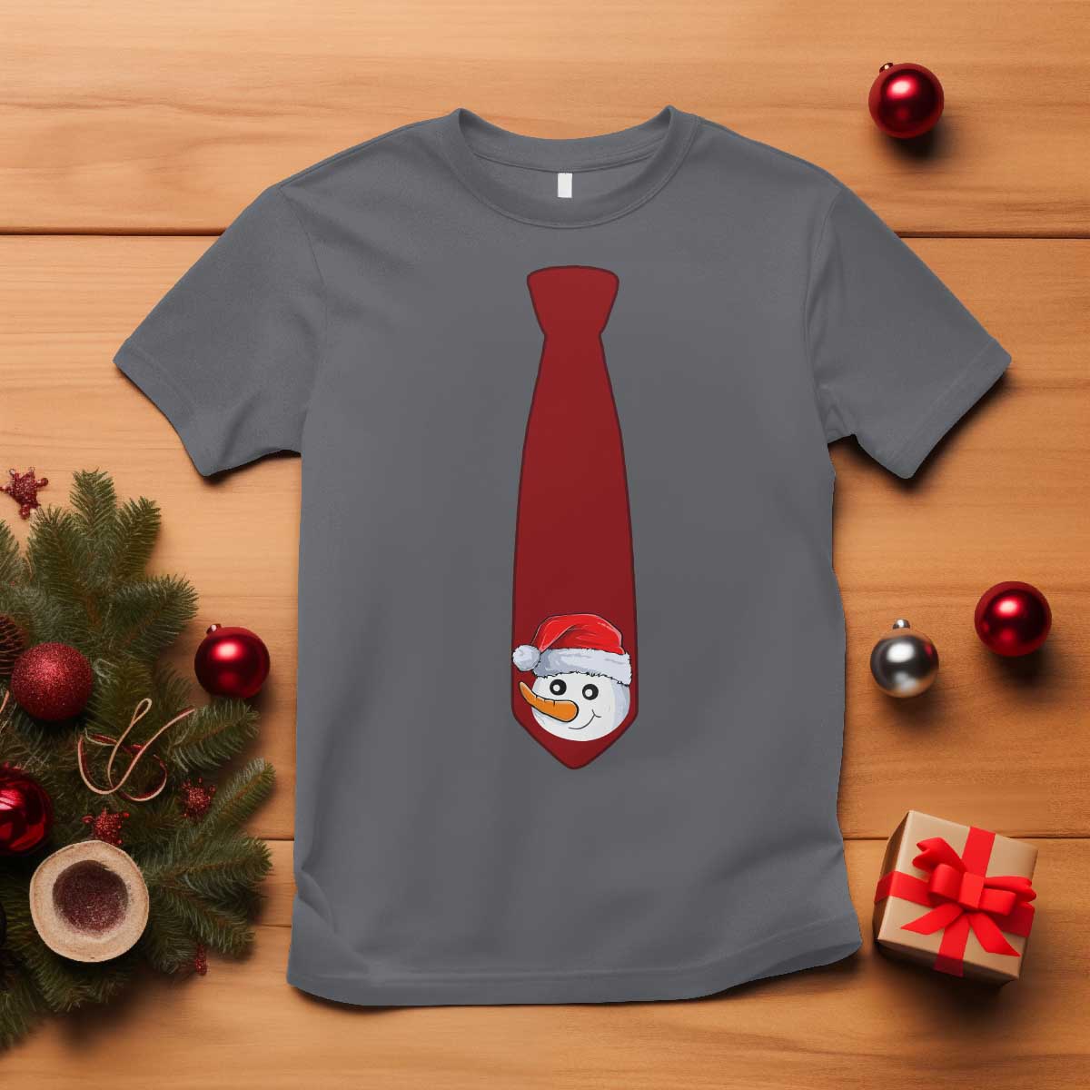 funny-christmas-t-shirt-tie-with-snowman-for-family-matching-ugly-gift