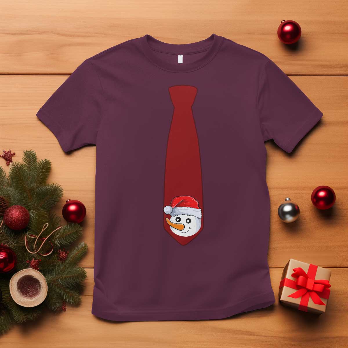funny-christmas-t-shirt-tie-with-snowman-for-family-matching-ugly-gift