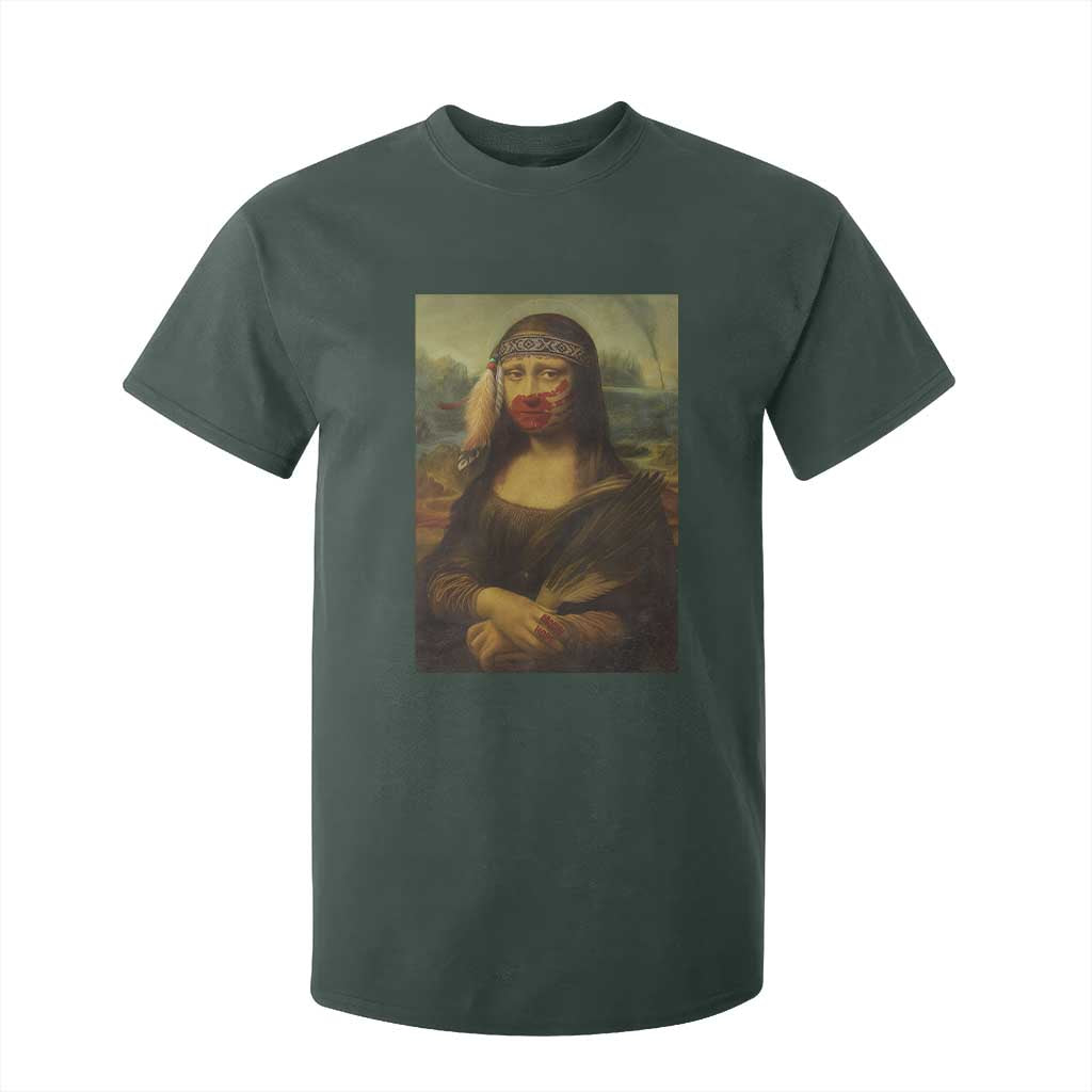 MMIW Movement T Shirt For Kid Mona Lisa Red Handprint Indigenous Woman Stop Stolen Sisters