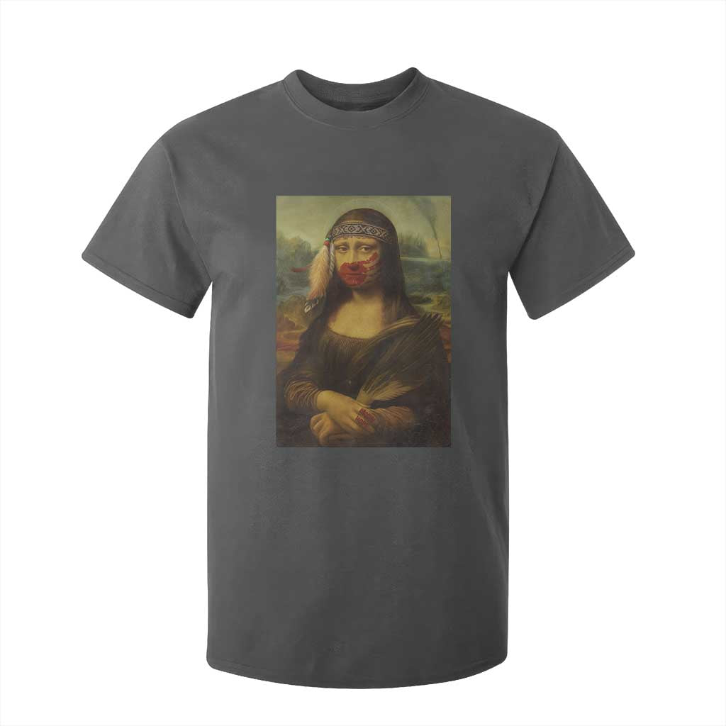 MMIW Movement T Shirt For Kid Mona Lisa Red Handprint Indigenous Woman Stop Stolen Sisters