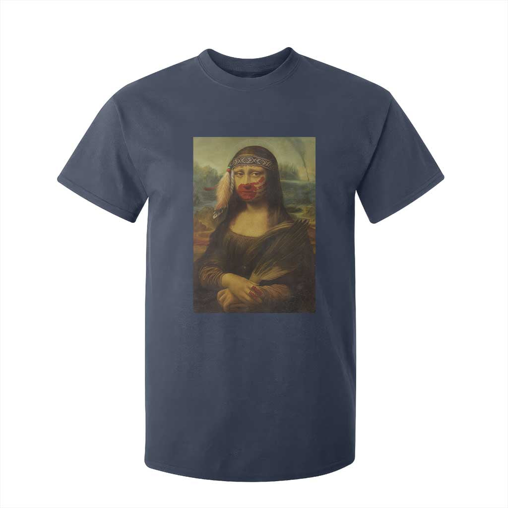 MMIW Movement T Shirt For Kid Mona Lisa Red Handprint Indigenous Woman Stop Stolen Sisters
