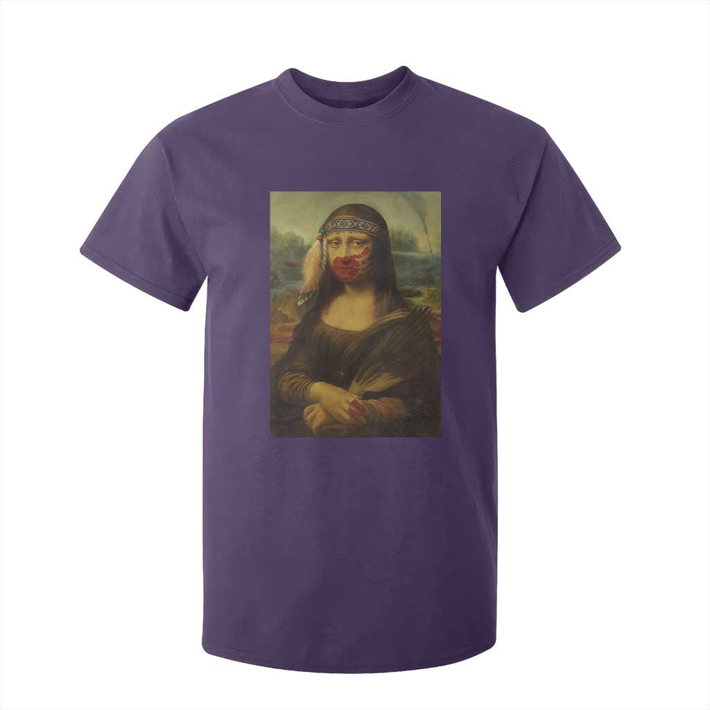 MMIW Movement T Shirt For Kid Mona Lisa Red Handprint Indigenous Woman Stop Stolen Sisters