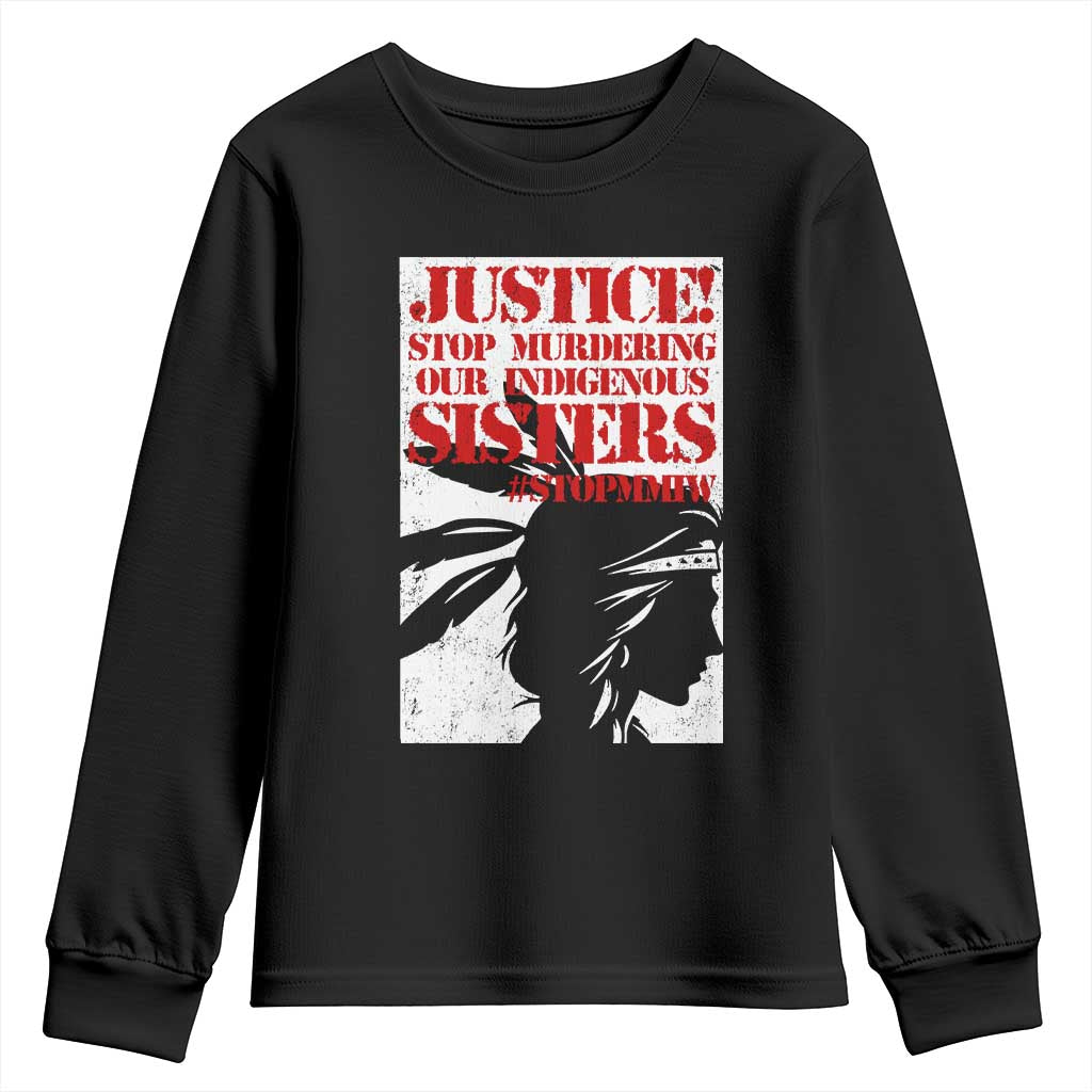 MMIW Movement Youth Sweatshirt Justice Stop Murdering Our Indigenous Sisters