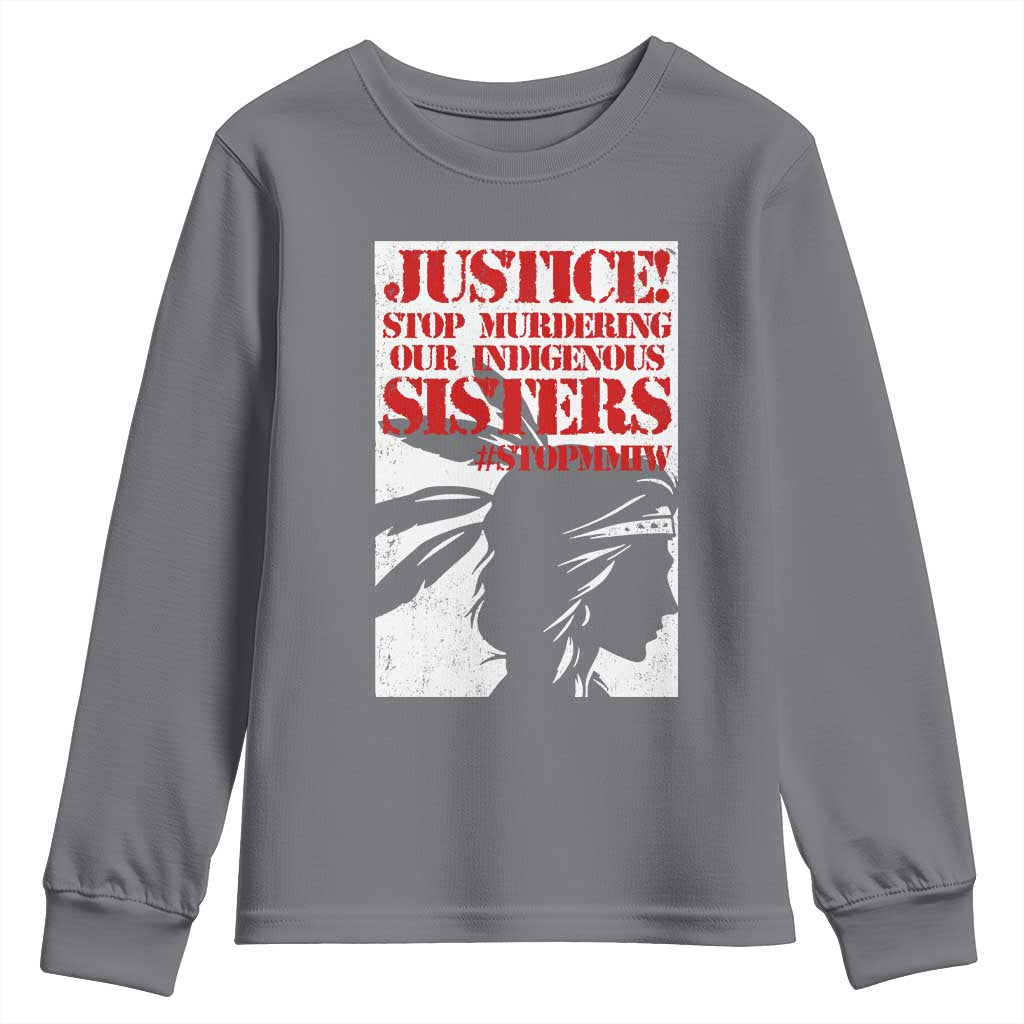 MMIW Movement Youth Sweatshirt Justice Stop Murdering Our Indigenous Sisters