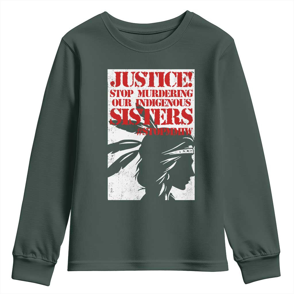 MMIW Movement Youth Sweatshirt Justice Stop Murdering Our Indigenous Sisters