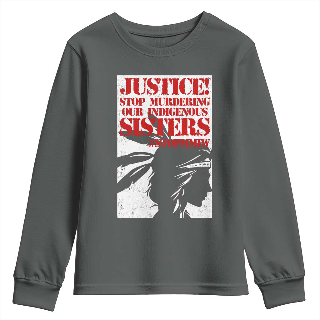 MMIW Movement Youth Sweatshirt Justice Stop Murdering Our Indigenous Sisters