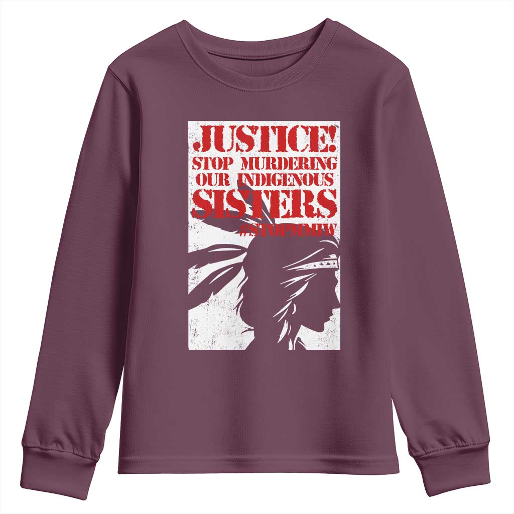 MMIW Movement Youth Sweatshirt Justice Stop Murdering Our Indigenous Sisters