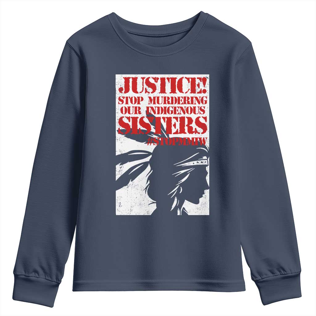 MMIW Movement Youth Sweatshirt Justice Stop Murdering Our Indigenous Sisters