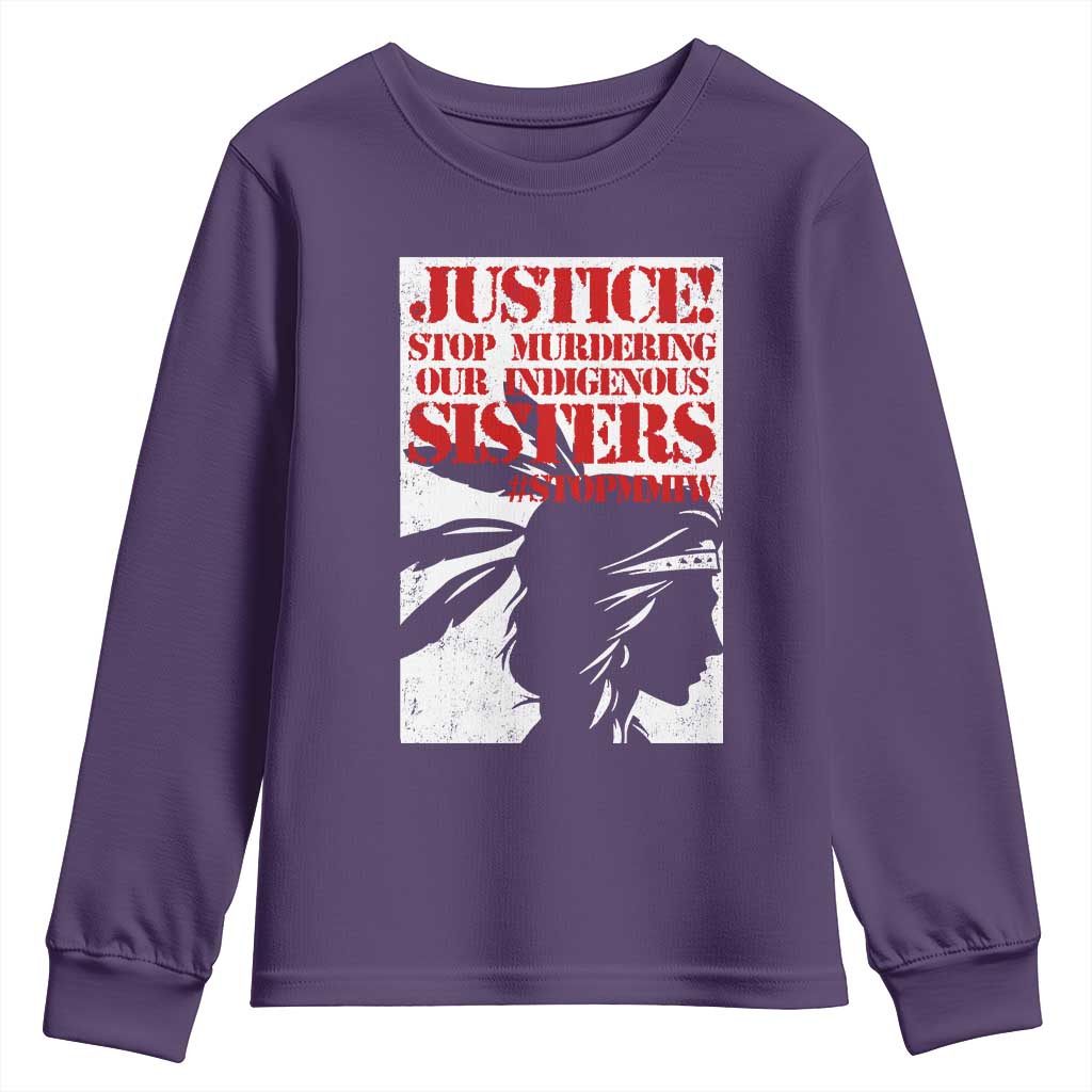 MMIW Movement Youth Sweatshirt Justice Stop Murdering Our Indigenous Sisters