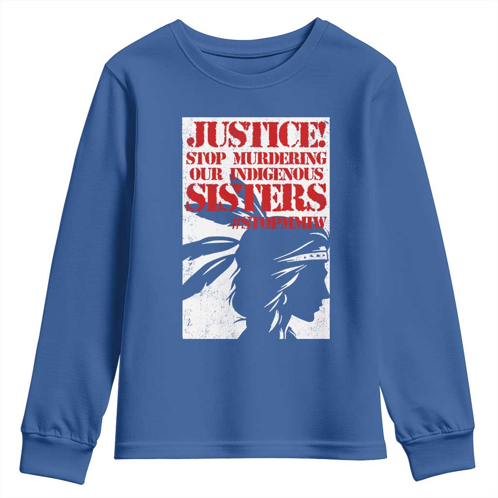 MMIW Movement Youth Sweatshirt Justice Stop Murdering Our Indigenous Sisters
