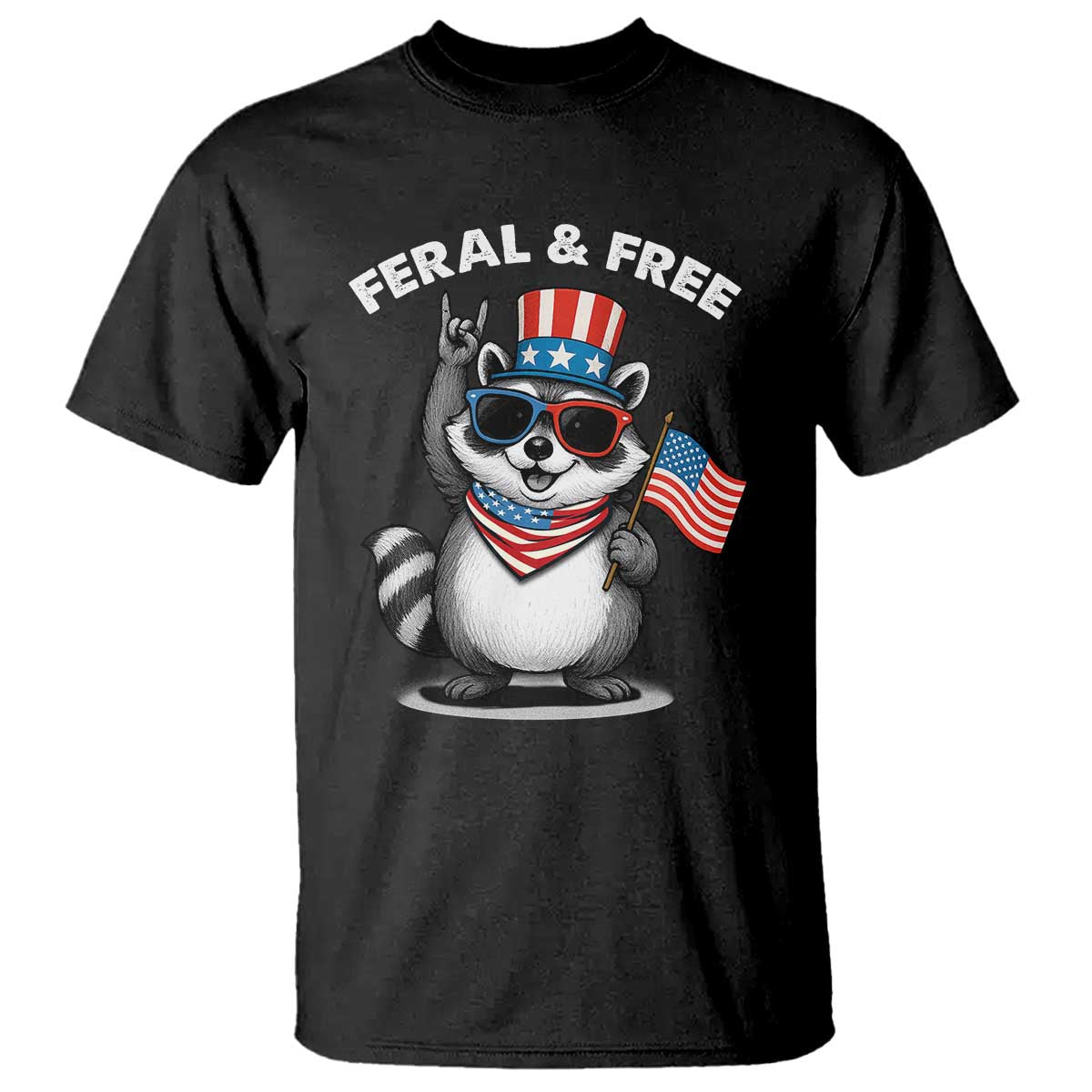 funny-raccoon-july-4th-t-shirt-patriotic-trash-panda-feral-but-free