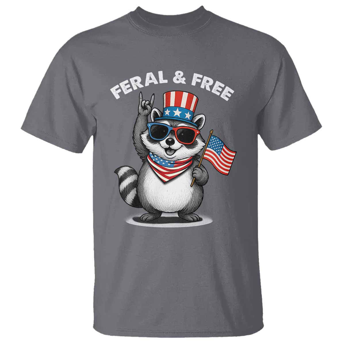 funny-raccoon-july-4th-t-shirt-patriotic-trash-panda-feral-but-free